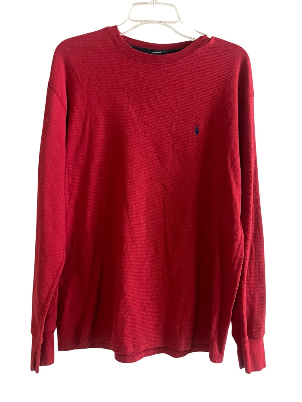 Polo Ralph Lauren Waffle Knit Thermal Sleepwear Top Red Size L